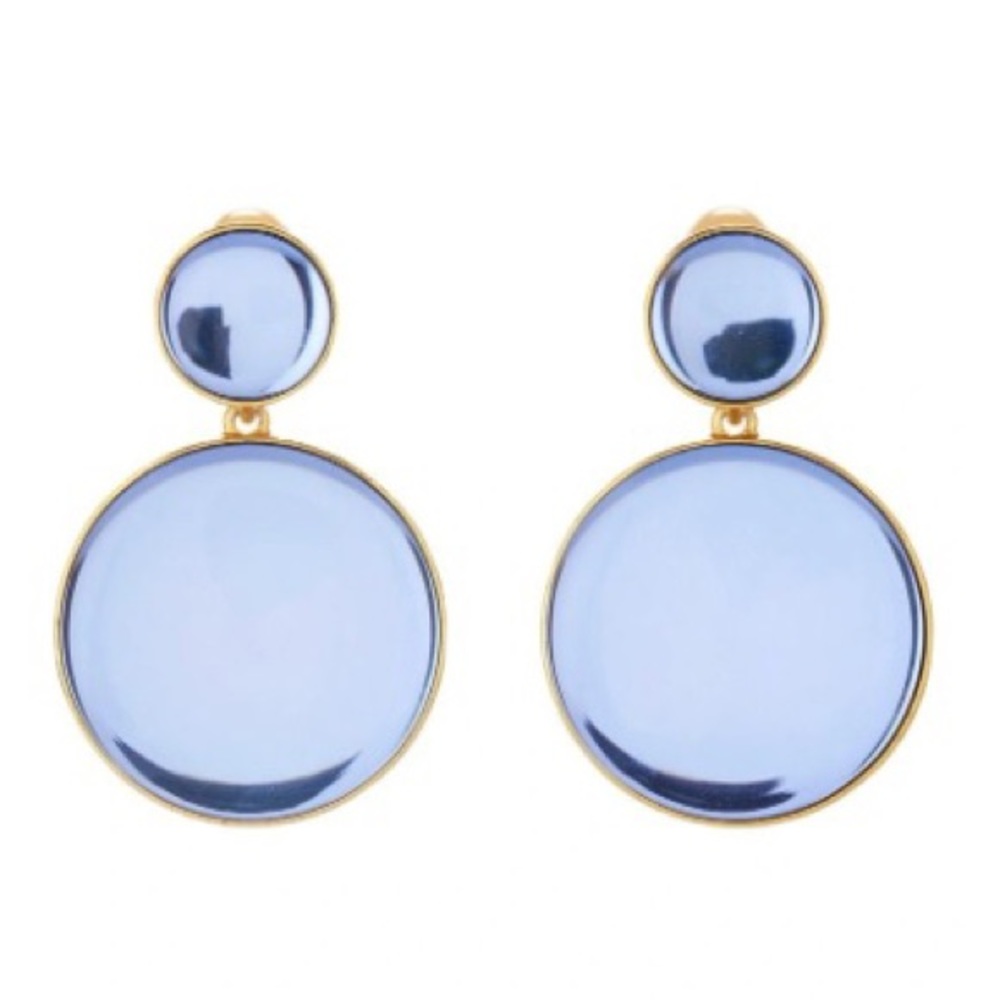 Oscar de la Renta Bold Resin Mirror Drop Earrings